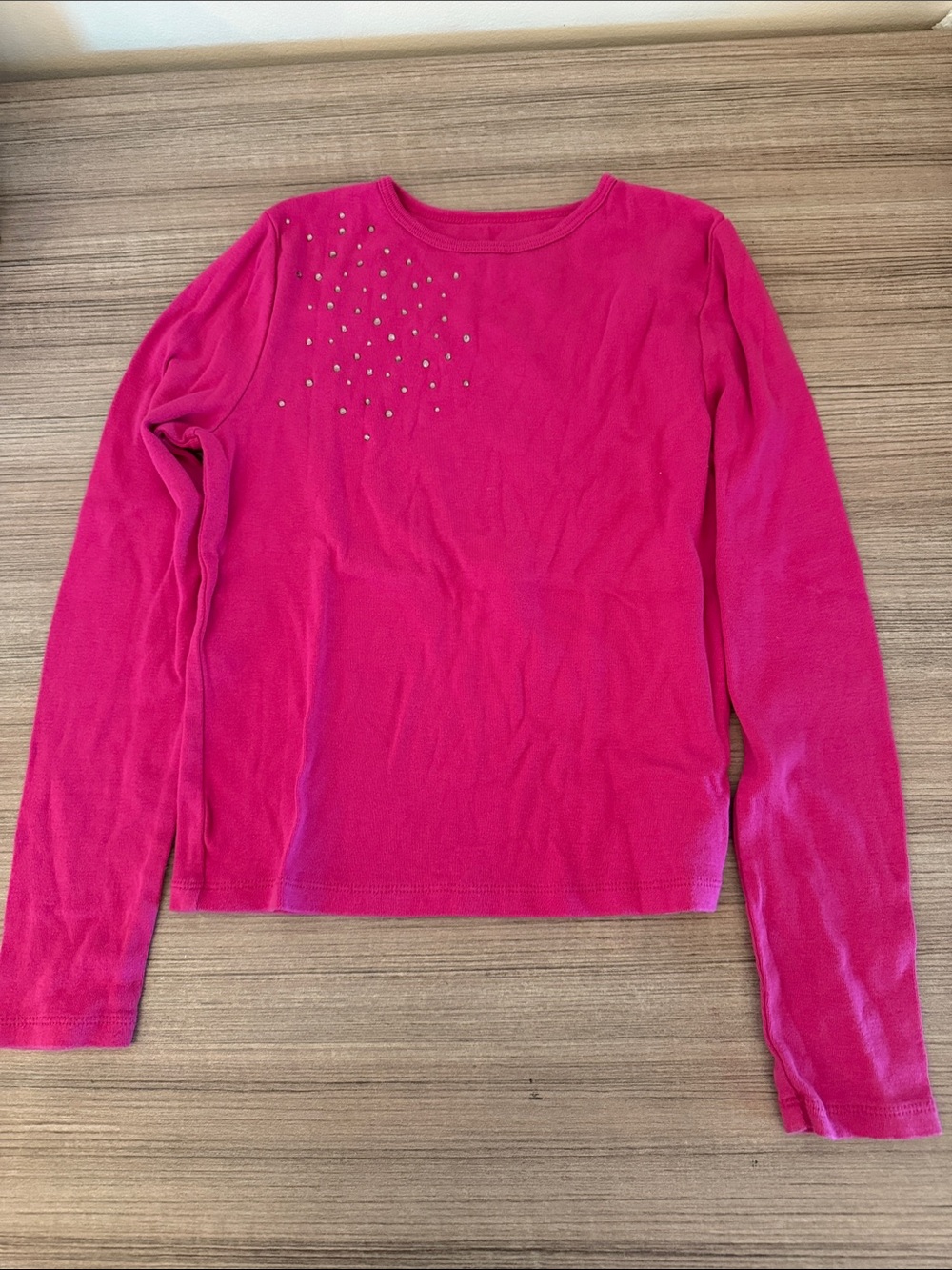 Hot Pink Long Sleeve Top with Stud Detail